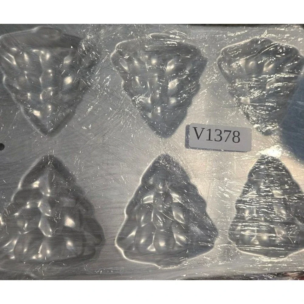 Vintage Wilton 1984 Mini Christmas Tree Cake Pan 2105-1779 Aluminum‎ 6 Cavity